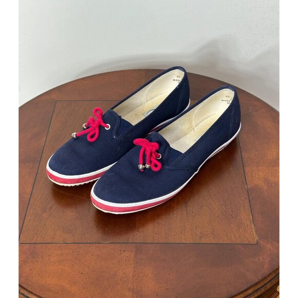 Vintage 1980s Grasshopper canvas sneakers red white blue Size 8.5 - Picture 1 of 4
